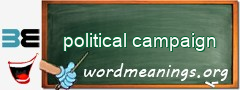 WordMeaning blackboard for political campaign
